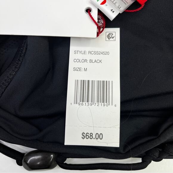 Red Carter Shine Solids O-Ring High Waisted Bikini bottom black - M - Picture 10 of 10